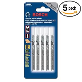 BOSCH T101BIF 3-Inch 14 TPI Bi-Metal T-Shank Laminate Flooring Jig Saw Blade - 5 Pack