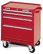 Waterloo PMX2704 26-1/2-Inch Wide by 18-Inch Deep by 32-Inch High Red Tool Cabinet with 4 Ball Bearing Drawers and Tri Channel Construction