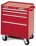 Waterloo PMX2704 26-1/2-Inch Wide by 18-Inch Deep by 32-Inch High Red Tool Cabinet with 4 Ball Bearing Drawers and Tri Channel Construction