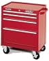 Waterloo PMX2704 26-1/2-Inch Wide by 18-Inch Deep by 32-Inch High Red Tool Cabinet with 4 Ball Bearing Drawers and Tri Channel Construction