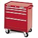 Waterloo PMX2704 26-1/2-Inch Wide by 18-Inch Deep by 32-Inch High Red Tool Cabinet with 4 Ball Bearing Drawers and Tri Channel Construction