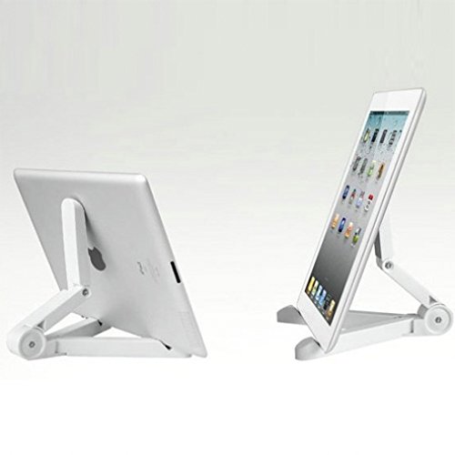 White Portable Fold-Up Compact Travel Stand for Archos Arnova 8 G2 - Archos ARNOVA 8C G3 - Archos Arnova 9 G2 - Archos Child Pad 7