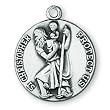 Sterling Silver Saint Christopher Medal and 18-inch Chain