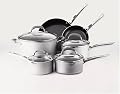 Farberware Accents 10-Piece Cookware Set, Silver