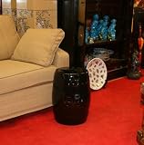 Oriental Garden Seat - black glaze, porcelain