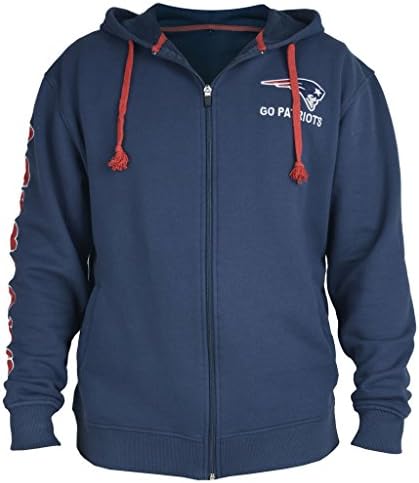 Slimio® New England Patriots Athletic Pullover Hoodie Sweatshirt - Blue L