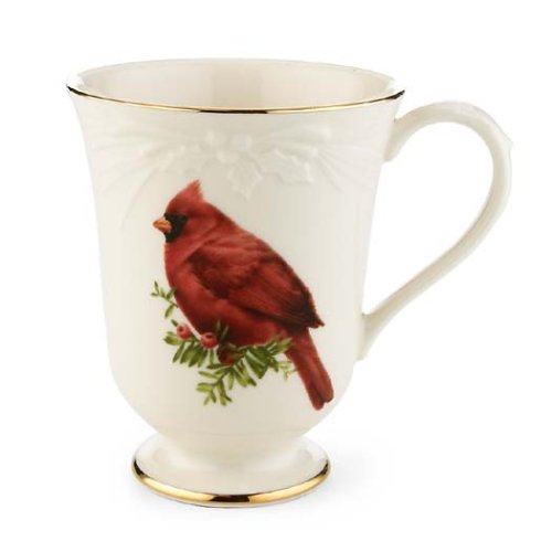 Lenox Winter Greetings Carved Cardinal Accent Mug