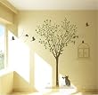 Made in US - Free Custom Color - Free Squeegee -Tree and cat-- 78inch H with no window