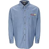 Checkered Flag Ken Schrader Long Sleeve Denim Shirt