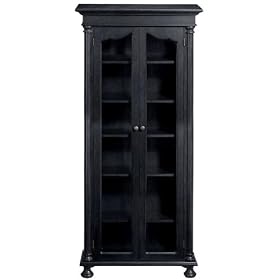 Salem 31w 6 shelf Bookcase With Glass Doors, SIX SHELF, CHESHIRE BLACK by Home Decorators Collection
