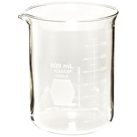 Kimble Kimax, Griffin Low Form Beaker With Double Capacity Scale, 400ml (Pack of 12)