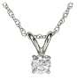 14k White Gold Round Diamond 4-Prong Solitaire Pendant (1/4 ct, J, I2)