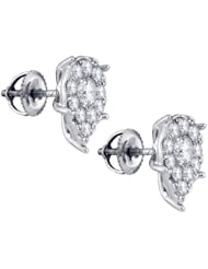 Real Diamond Earrings 1.64CTW-DIAMOND SEVILLE EARRINGS White-gold 14K