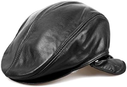 Xinyian Men's Leather Ivy gentleman Beret Cap XXL(59-60) Black