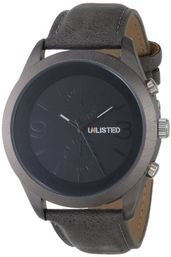 UNLISTED WATCHES Men's UL1265 City Streets Round Grey Case Black Dial Grey Strap Watch