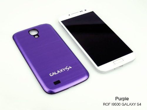 Tpwinner Samsung I9500 Galaxy S4 S Iv Brushed Metal Aluminum Replacement Back Cover Housing Battery Door + Screen Clean Cloth (purple)