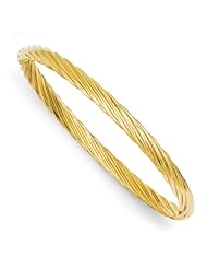 14k Yellow Gold 3/16 Swirl Hinged Bracelet Bangle. Metal Wt- 6.28g