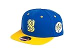 MLB Men's Seattle Mariners Blockhead Snapback Cap (Royal/Gold, Adjustable)