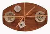 Out of the Woods of Oregon Double Bread and Oil Board with Hand-Painted Olives