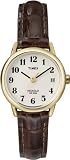Timex Ladies Watch T20071Pf with White Dial and Brown Leather Strap