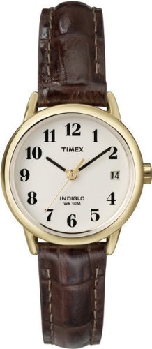 Timex White Dial and Brown Leather Strap Ladies Watch - T20071Pf