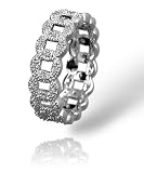 Open Leaf Pave Diamond Band in white gold by Zasha Signature Jewelry