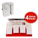 Magnetic Wireless Window/Door Alarm System Kit (4 Pack)