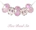 Five Pink Bead Set: 2 Pink Crystal Beads Plus 3 Pink Faceted Crystal Glass Beads, Pandora-compatible