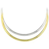 Gold Over Silver Omega Chain Necklace