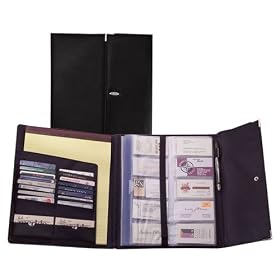 Rolodex 26507 Rolodex Faux Leather Active View Business Card Book, 240-Card Cap, BK Silver by Rolodex