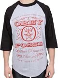 Obey Dowtown Street Savages Raglan L/S T-Shirt - heather grey/black M