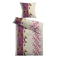 Kinzler Q-17358/01 Mikrofaser Bettw�sche Sarah 80 x 80 cm + 135 x 200 cm mit Rei�verschluss, natur lila