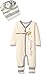 Burt's Bees Baby Unisex Organic Snap Front Convertible Foot Coverall and Slouchy Hat, Buttermilk Honey, 6-9 Months