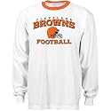 Reebok Cleveland Browns White Stacked Helmet Long Sleeve Ringer T-shirt