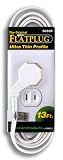 TRC 90509-8 Flatplug Ultra Thin Profile 2-Wire Cord 13-Foot-16/2-Inch, White
