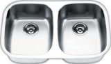 Yosemite Home Decor MAG505PS 18-Gauge Stainless Steel Undermount Double-Bowl Sink, 32-1/8-by-20-5/8-by-7-Inch, 9-Inch Deep, Pearl Satin