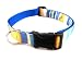 Large Gold/Multi Stripes - Nylon Webbing Dog Collar: 1" wide, Adjusts 18-28".,-1