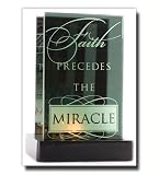 Candle Multipliers- Faith Precedes the Miracle Inscribed on the Glass- This Beautifully Inscribed Candle Multiplier Is a Perfect Gift for Weddings, Birthdays, Special Achievements, and Any Other Occasions- Great for All LDS Families- Heartwarming Decor for Any Home- Stands 5 Inches By 7 Inches- Comes in Three Different Styles, Eternity, Faith Precedes the Miracle, and We Are Made Alive in Christ Because of Our Faith- Only $19.99
