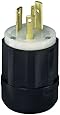 Leviton 2621 30 Amp, 250 Volt, NEMA L6-30P, 2P, 3W, Locking Plug, Industrial Grade, Grounding - Black-White