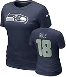 Sidney Rice #18 Women's Blue Nike Seattle Seahawks Name & Number T-Shirt
