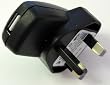 LUPO BLACK 3 PIN 1000mA USB USB Power Adapter UK Mains Charger for all Apple Ipods, MP3 players, Mobile phones, PDA's & Digital Cameras