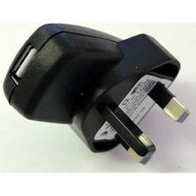 LUPO BLACK 3 PIN 1000mA USB USB Power Adapter UK Mains Charger for all Apple Ipods, MP3 players, Mobile phones, PDA's & Digital Cameras
