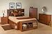 Full Size Cherry Storage Bed with Bookcase Headboard