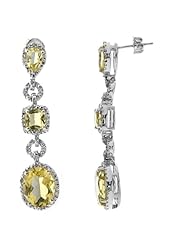 Sterling Silver Created Gemstone and Created White Sapphire Earrings