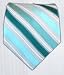 100% Silk Woven Silver and Aqua Striped Tie