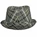 41A1pCyncVL. AA75  BLACK TAN WHITE FUNKY PLAID SHORT BRIM FEDORA