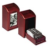 Rolodex 1734243 Rolodex Wood Tones Wood Photo Frame Business Card File, 300-Card Cap, Mahogany