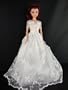 White Lace Wedding Gown with Nice Sleeve Detail and a Rhinestone Accent Made to Fit the Barbie Doll