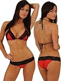 Cherry Lacey Scrunch Back Bikini Bottoms - SMALL