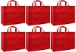 Reusable Gift Bags, Large, Red 6 Pack